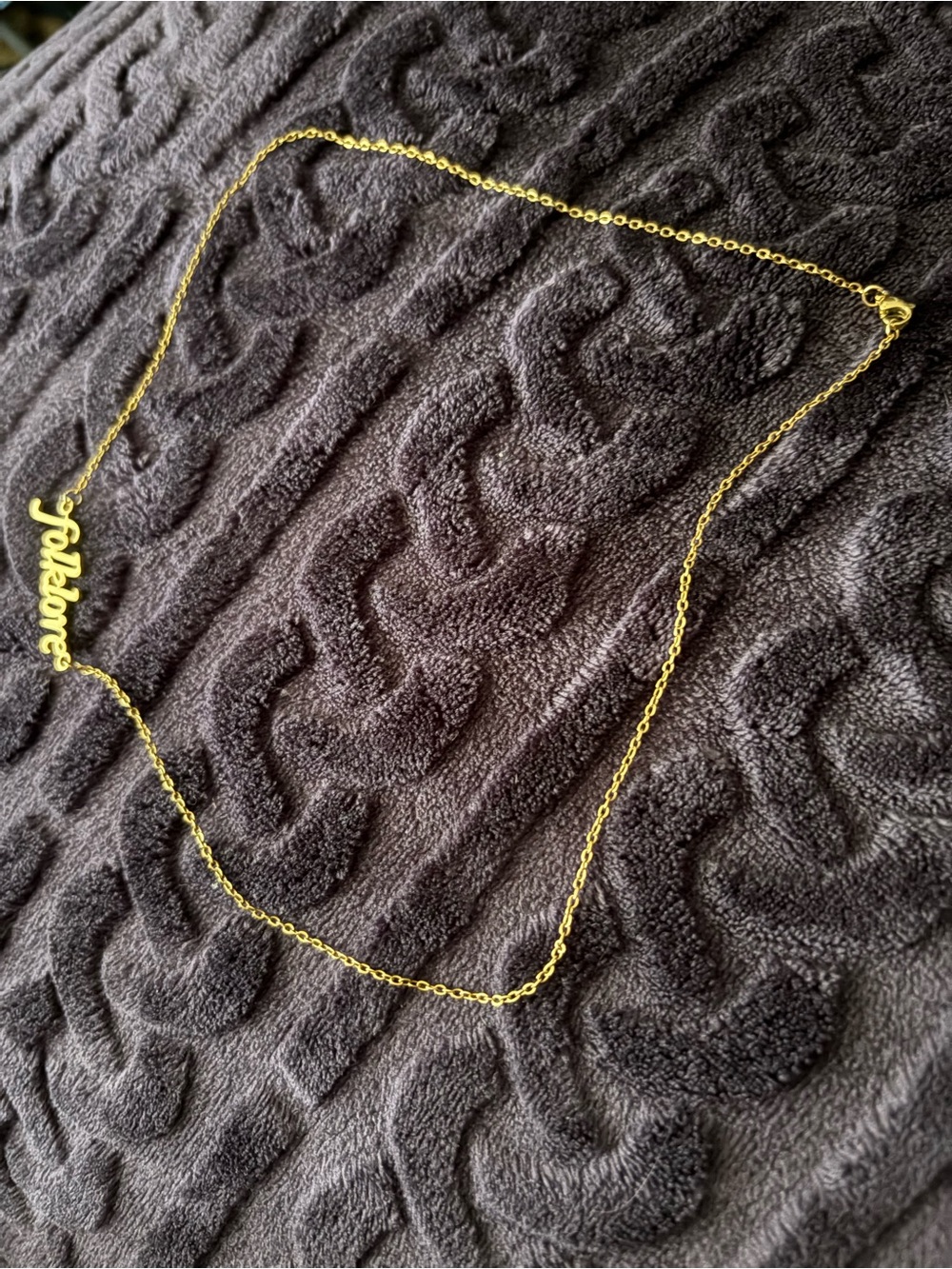 T.S. Gold "folklore" Script Necklace - Women's Jewelry - Picture 4 of 5